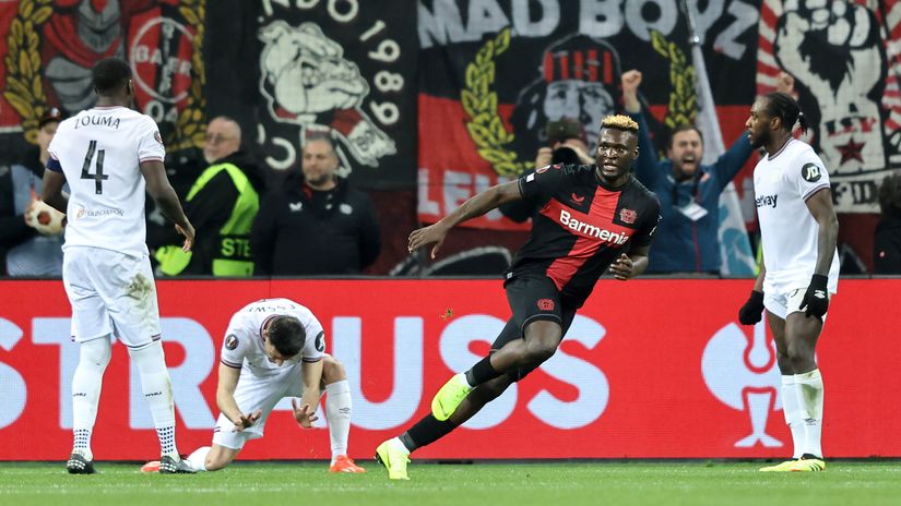 Boniface nailed it late for a 2-0 win in the first leg (©Christof Koepsel/Getty Images)