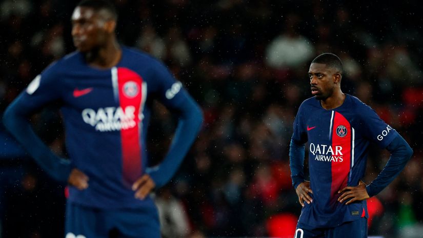 Dembele and Kolo Muani stunned after getting battered by Le Havre (©REUTERS/Gonzalo Fuentes)