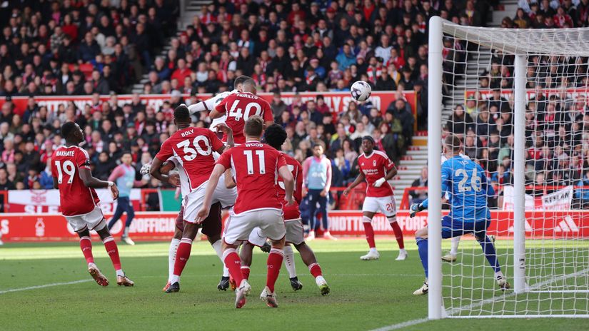Gvardiol scores the opener at City Ground (©Alex Livesey/Getty Images)