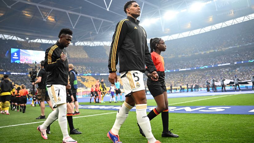 Vinicius Jr and Bellingham before the Champions League final kick-off (©Justin Setterfield/Getty Images)