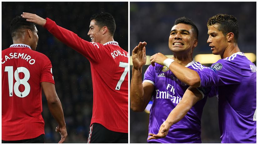 Old pals spent a lot of time together at Old Trafford and at the Bernabeu (©Getty images sport)