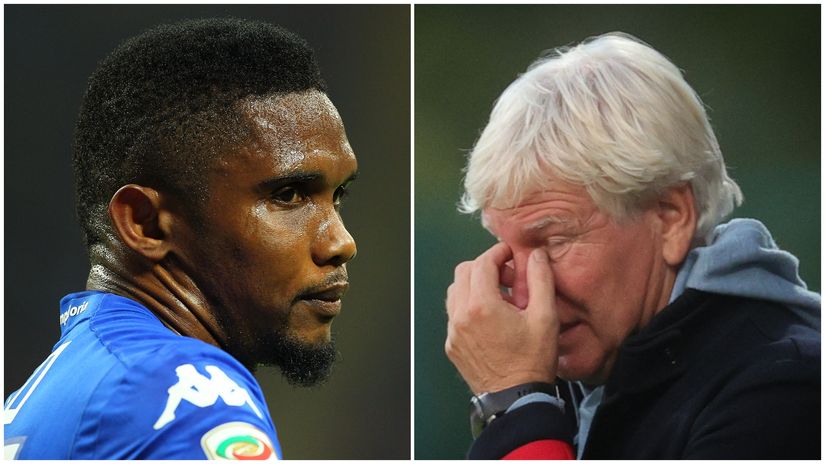 Samuel Eto'o and Marc Brys (©Getty images sport/AFP)