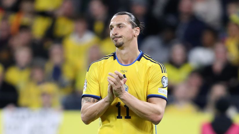 Zlatan Ibrahimovic in his last match for Sweden(©Linnea Rheborg/Getty Images)