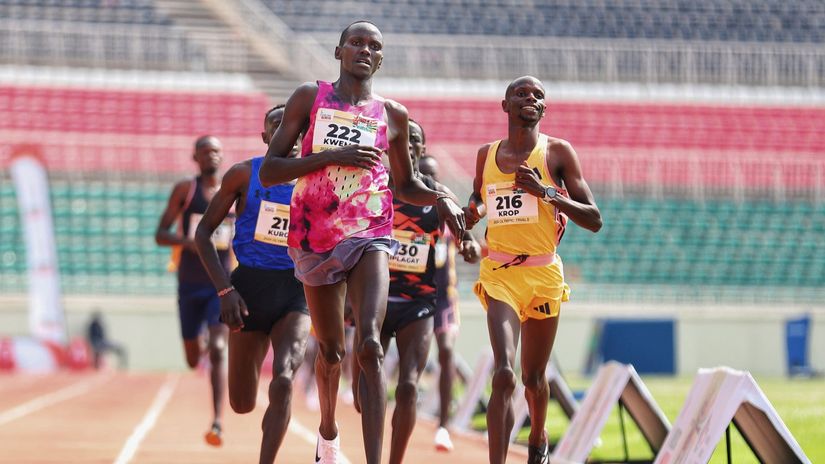 Returning Kwemoi, Krop bag Paris tickets in 5000m