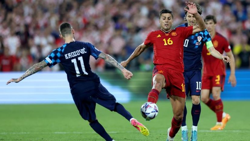 A scene from the previous match between Spain and Croatia(©Lars Baron/Getty Images)