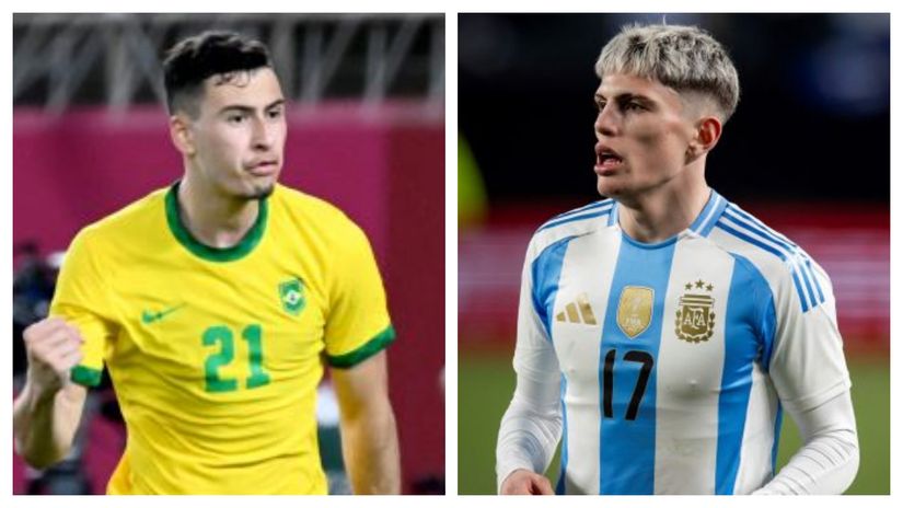 Gabriel Martinelli and Alejandro Garnacho(©AFP)