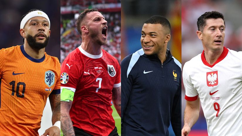 Depay, Arnautovic, Mbappe & Lewandowski (©Getty Images)