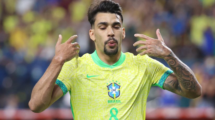 Paqueta after scoring from the spot last night (©Ian Maule/Getty Images)