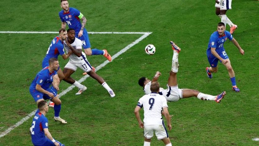 Bellingham scoring the best goal of the tournament so far(©AFP)