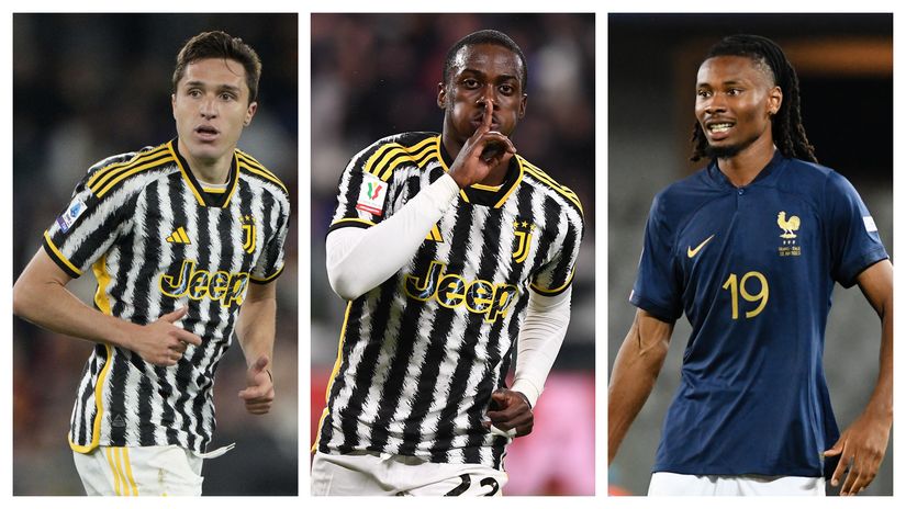 The sons: Chiesa, Weah, and Thuram(©AFP)