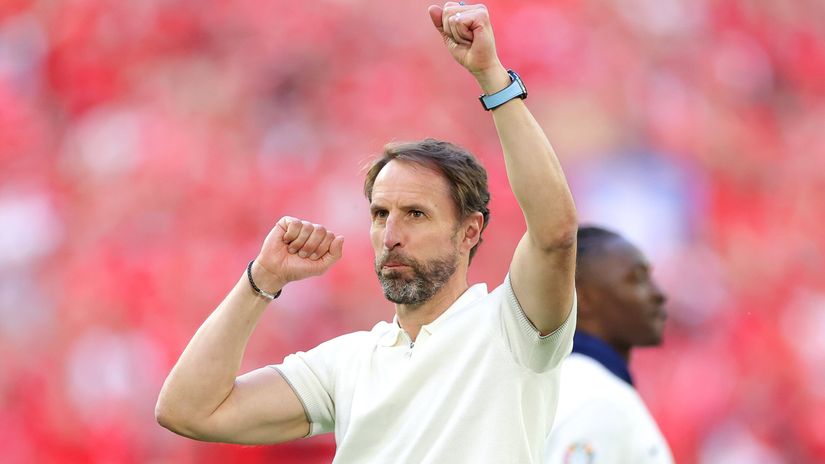 Gareth Southgate celebrates (©Alex Livesey/Getty Images)