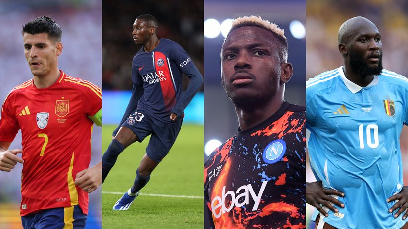 Morata, Kolo Muani, Osimhen & Lukaku (©Getty Images)