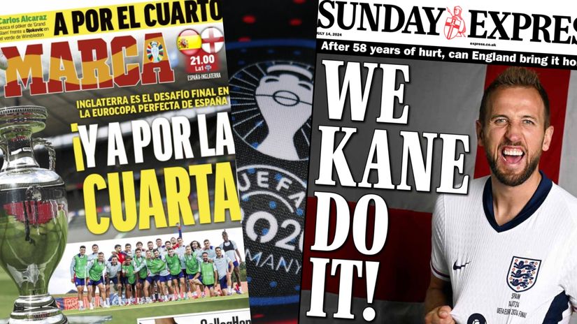 Marca and Sunday Express with their front pages for July 14 (©Marca/Sunday Express/Getty images sport)