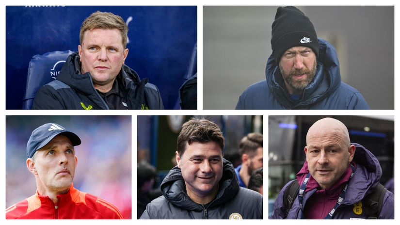 Howe, Potter, Tuchel, Pochettino, and Carsley(©AFP)