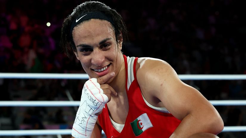 Imane Khelif after winning the gold medal (©Richard Pelham/Getty Images)