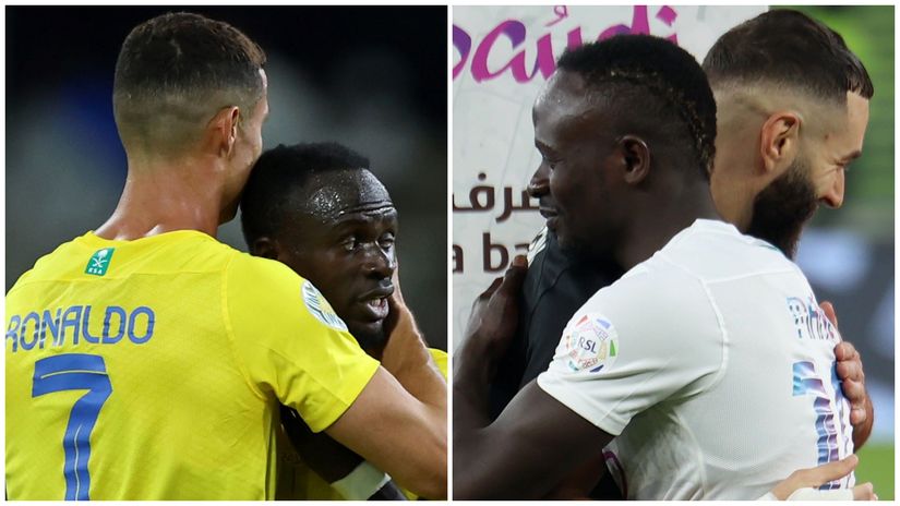Mane with Ronaldo and Benzema(©Getty Images)