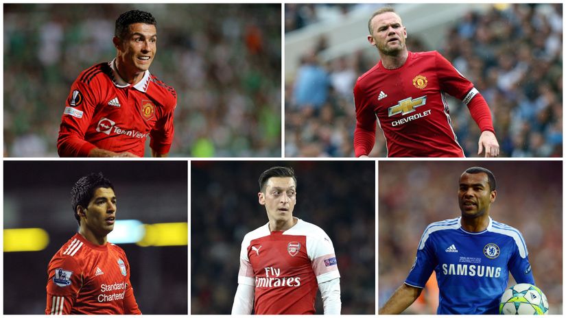 Ronaldo, Rooney, Suarez, Ozil & Cole(©AFP)
