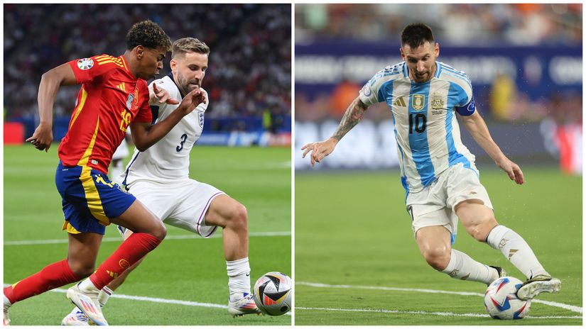 Lamine Yamal and Messi in action (©Getty images sport)