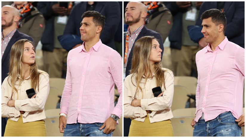 Rodri and his wife Laura (©Clive Brunskill/Getty Images)