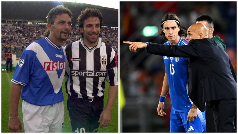 Baggio and Del Piero, Spalletti and Calafiori (©Getty images sport)