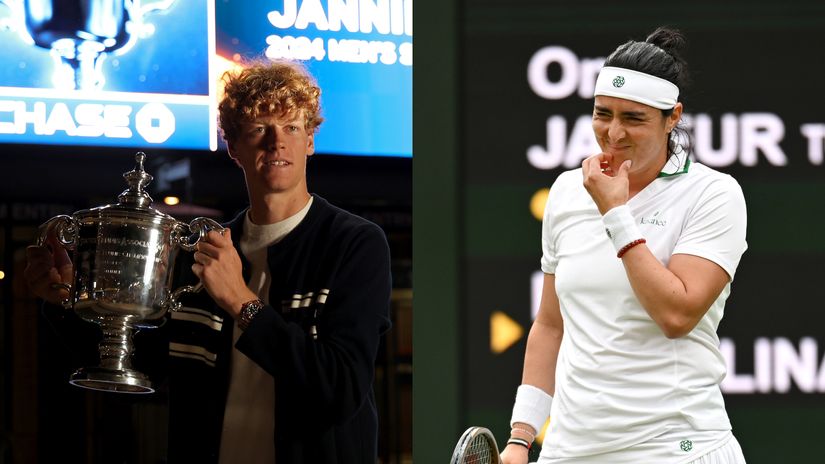 Jannik Sinner & Ons Jabeur (©Getty Images)
