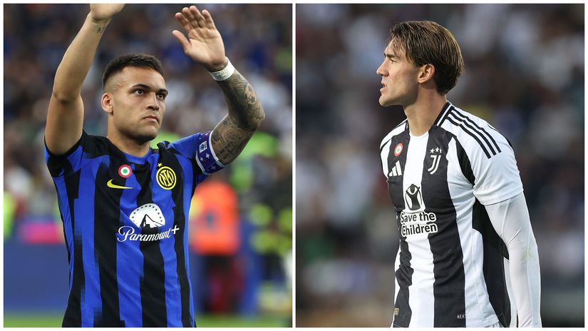 Lautaro Martinez and Dusan Vlahovic(©Getty Images)