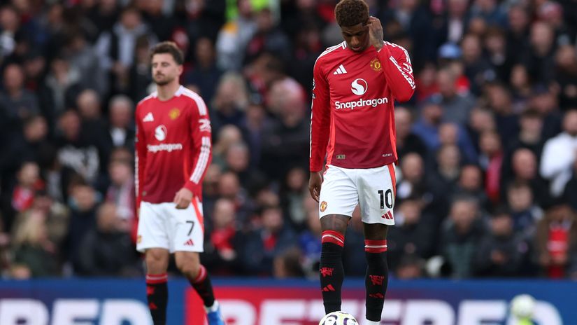 Rashford and Mount in despair against Tottenham (©Carl Recine/Getty Images)