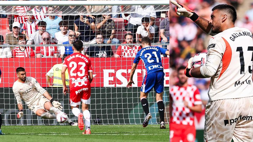 Gazaniga's penalty save, one of three (©Eric Alonso/Getty Images)
