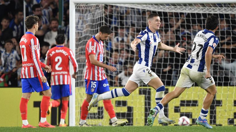 Luka Sucic celebrates the leveller(©AFP)