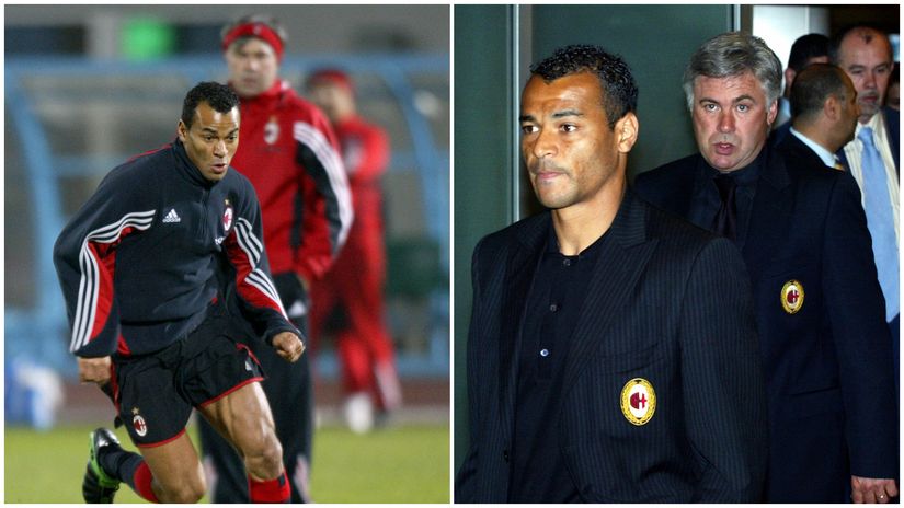 Cafu and Ancelotti back in the day (©AFP/Gallo images)