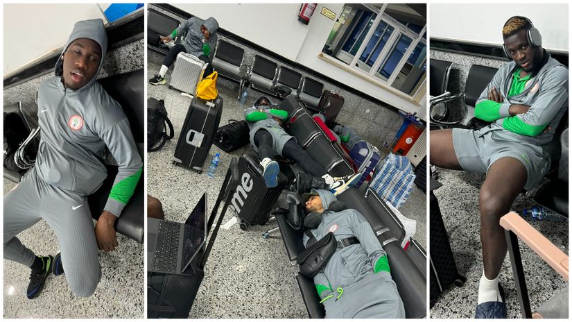 Super Eagles isolated at the Benghazi airport (©X/WTroostEkong)