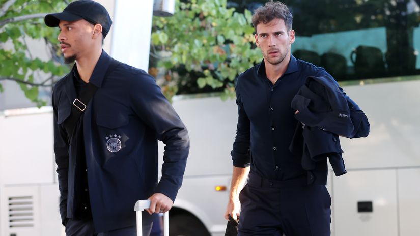 Leroy Sane and Leon Goretzka (©Alex Grimm/Getty Images)