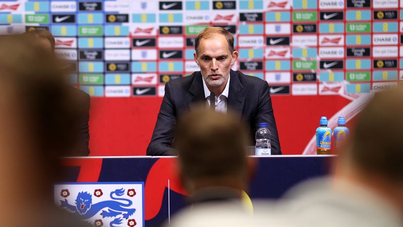 Thomas Tuchel at today's press conference(© Ryan Pierse/Getty Images)