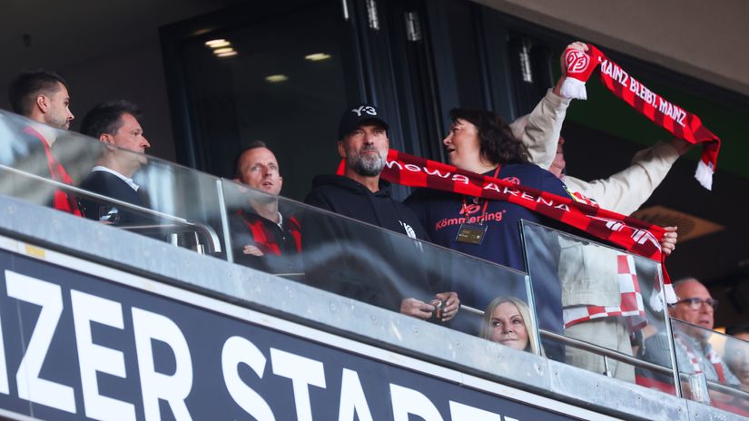 Jurgen Klopp in the stands of the Mainz's stadium recently (©Alex Grimm/Getty Images)
