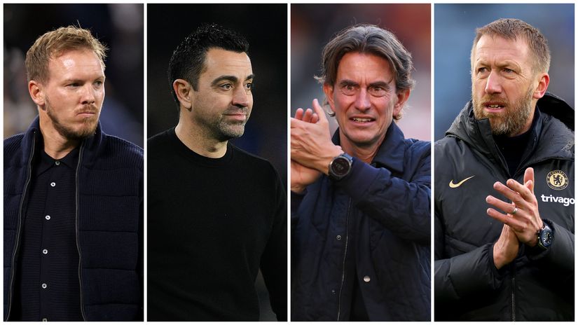 Julian Naglesmann, Xavi, Thomas Frank and Graham Potter (©Getty images)