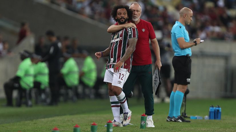 Mano Menezes, coach of Fluminense, and Marcelo (©Wagner Meier/Getty Images)