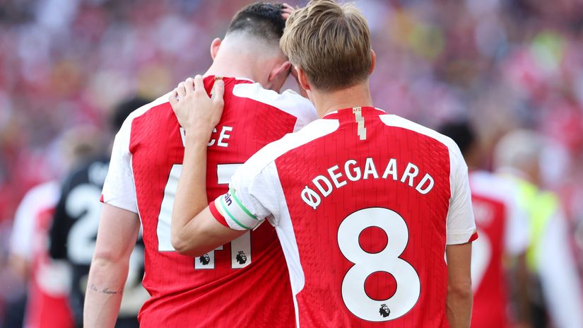 Declan Rice and Martin Odegaard (©Julian Finney/Getty Images)