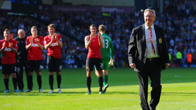 Sir Alex after his final game at Man United's helm (©Getty Images)
