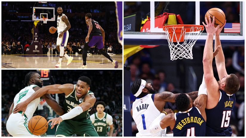 Some NBA scenes from last night(©AFP)