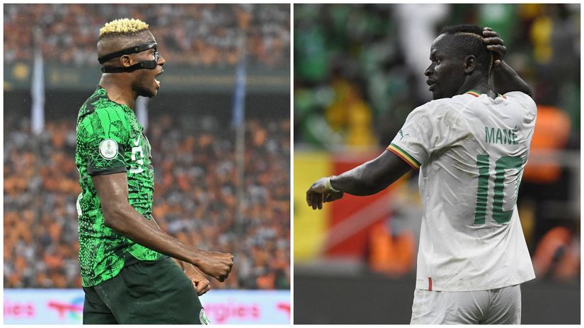 Osimhen of Nigeria and Mane of Senegal(©AFP)
