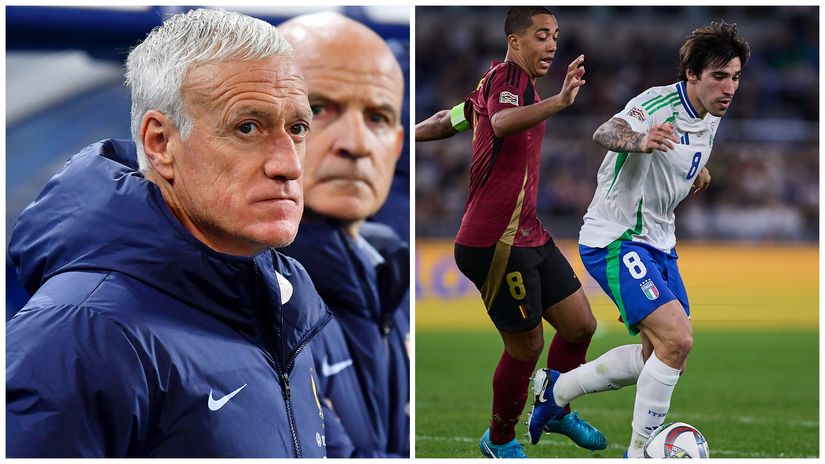 Didier Deschamps, Tielemans and Tonali (©Getty images)