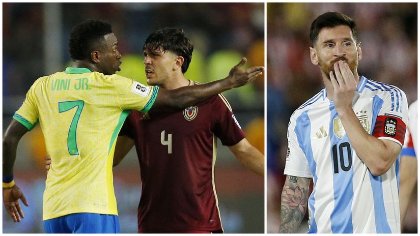 Vinicius in a quarrel and shocked Messi(©Reuters/Leonardo Fernandez Viloria/Cesar Olmedo/Gallo Images)