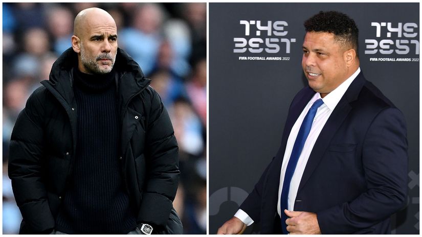 Pep Guardiola and Ronaldo Nazario(©Getty Images)