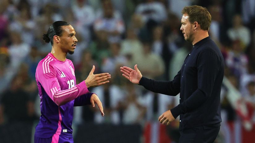 Sane and Nagelsmann(©AFP)