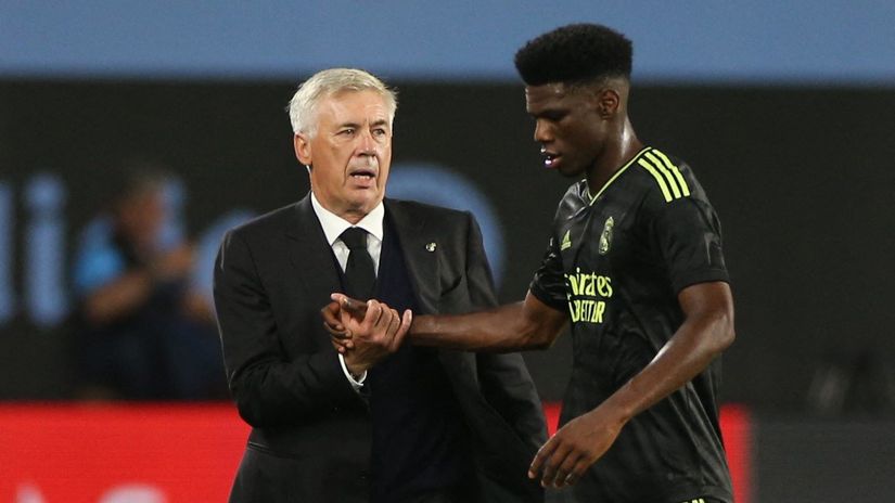 Ancelotti and Tchouameni(©Reuters/Isabel Infantes/Gallo Images)