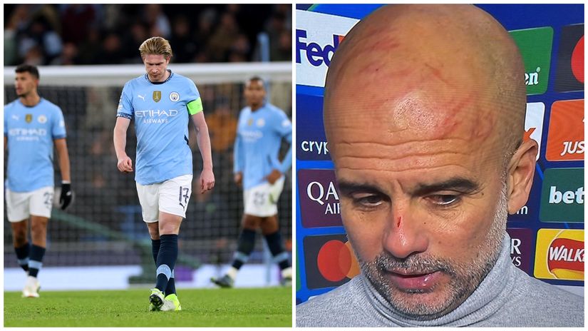 Man City is painful to watch, so much that it hurts Pep. Literally!
