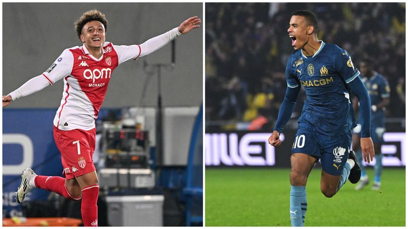 Ben Seghir of Monaco and Greenwood of Marseille(©AFP)