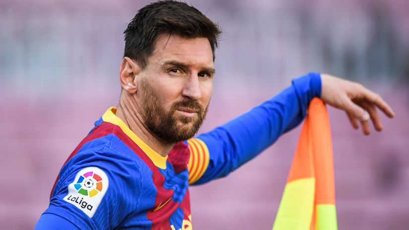 Leo Messi as Barca's captain in 2021 (©David Ramos/Getty Images)