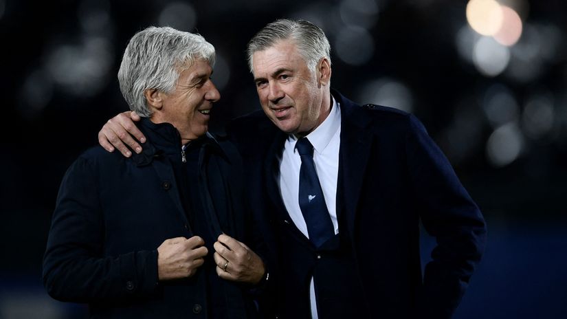 Good friends - Gasperini and Ancelotti back in 2018(©AFP)