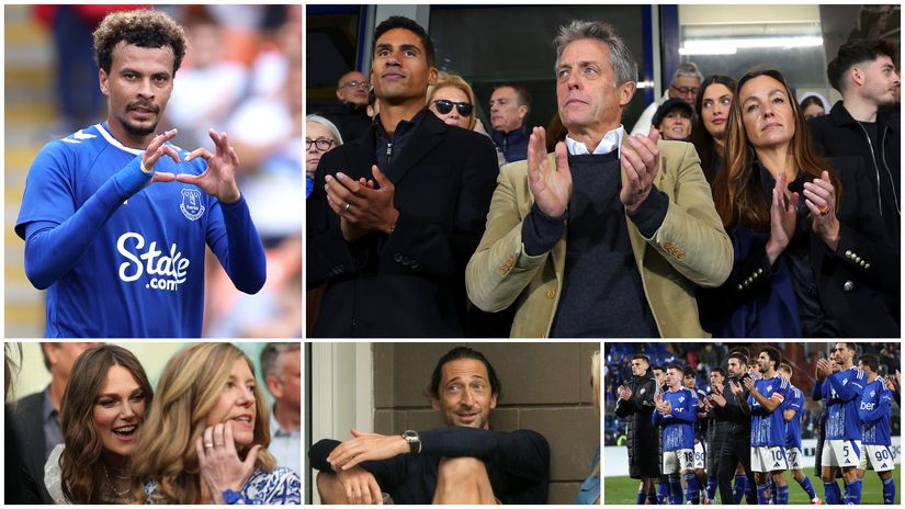 Hugh Grant, Kiera Knightley and Adrien Brody are some of familiar names seen supporting Dele Alli's new club (©Getty images/Gallo images/AFP)